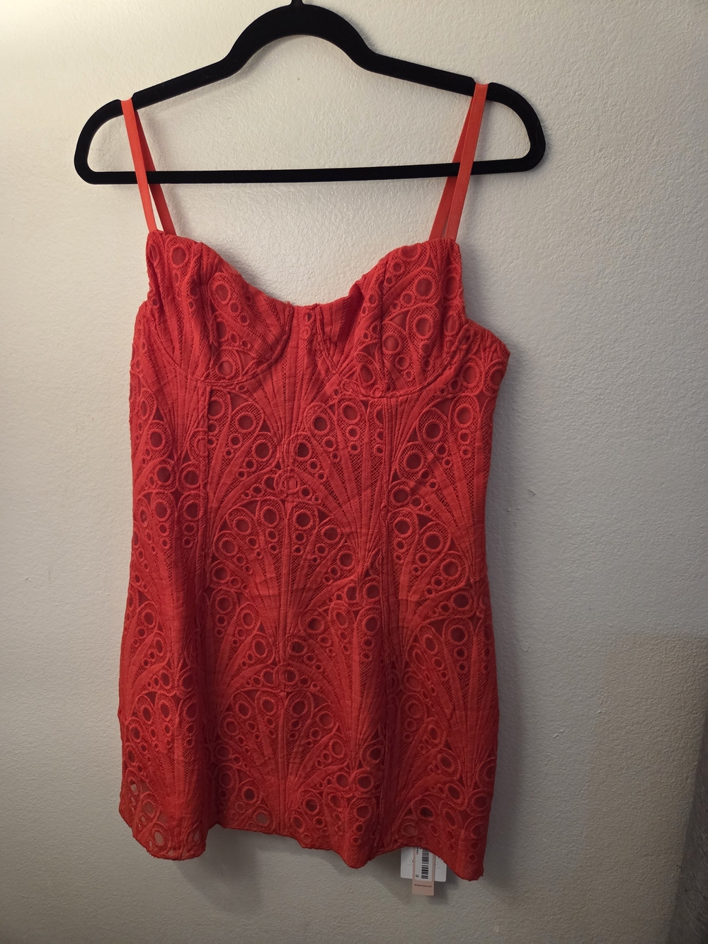 Micas Women's Red Lace Bustier Dress NWT Size L